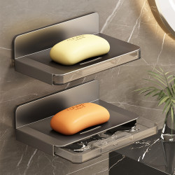 German high-end soap box space aluminum punch-free wall-mounted drain dressing room home wall soap storage rack