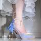 Waterproof platform hollow sandals for women 2025 new style slim heel temperament bow pearl chain socialite commuting high heels
