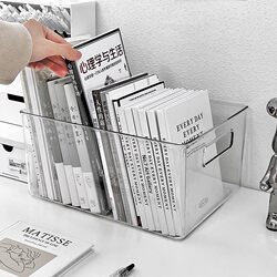 Book Storage Box Student Classroom Dormitory Book Storage Box Acrylic Book Storage Box Transparent Bookshelf Organizing Basket
