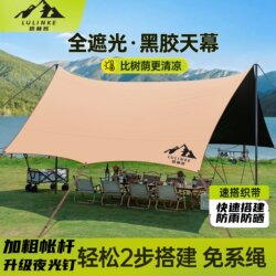 Lulinke Vinyl Sunshade Tent Outdoor Canopy Windproof and Rainproof Camping Equipment Picnic Table and Chairs
