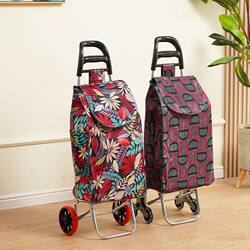 Stair-Climbing Shopping Cart, Grocery Cart, Small Folding Trolley, Foldable Pull Cart, Household Portable Handcart for the Elderly