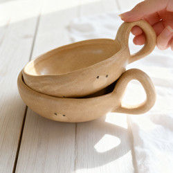 Rose Home Salad Bowl Single Handle Noodle Soup Bowl Japanese Retro Cute Coffee Cup Mug Dessert Fruit Plate