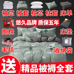 Quilt full set 346-piece set with thickened winter quilt cotton core pillow cushion bedding dormitory home bedding