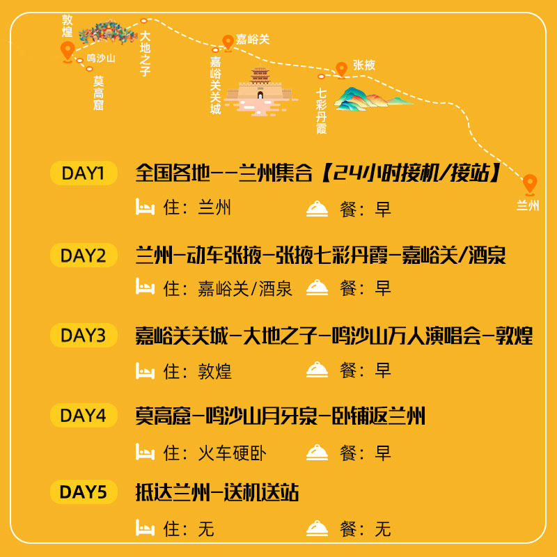 西北甘肃旅游5天4晚2-8人小团河西走廊纯玩莫高窟七彩丹霞嘉峪关