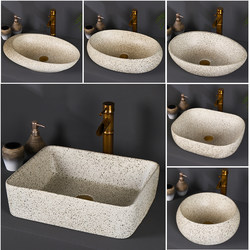 Countertop Washbasin, Ceramic Art Vintage Wash Basin, Home Bathroom Sink, Balcony Single Basin