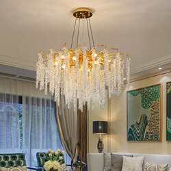 Italian light luxury branch crystal chandelier designer villa living room bedroom dining room model room exhibition hall chandelier