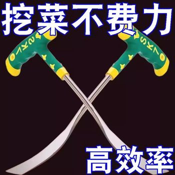 Dig shepherd's purse and garlic flowers tools and shovels to grow vegetables and weed