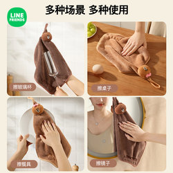 Cute Hand Towel Hanging Absorbent Thickeneded Bathroom Cartoon Handkerchief Towel Hand Washing Small Square Towel Kitchen Rag