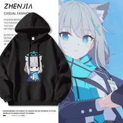Azure Archive Hoodie for Men, Autumn and Winter Cartoon Blue Archive Sand Wolf Bai Zi Anime Merchandise Clothing Jacket