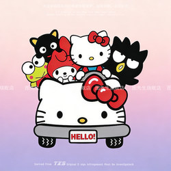 Car Stickers Sanrio Kt Cat Cartoon Car Stickers Cartoon Electric Motorcycle Body Glass Scratch Cover Decorative Stickers