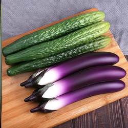 Stress Relief Toy for Women, Realistic Fruit and Vegetable Model, Pu Couple Simulation Props of Thick Eggplant, Cucumber, Bitter Melon
