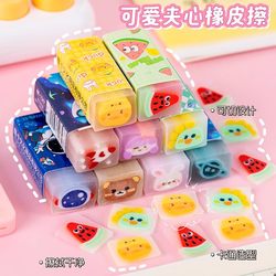 Jelly Erasers for Elementary School Students, Can Be Cut, No Debris, No Marks, Super Clean, Cute Children's Fruit and Animal Sandwich Erasers, High-Value, Creative Gifts for Kindergarten Class Activities and Rewards