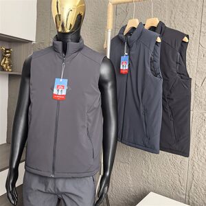 
Lightweight and warm! Five-proof technology fabric Autumn and winter men's P cotton windproof thickened warm stand-up X-neck cotton vest