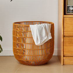 Dirty Clothes Basket for Bedroom, Household Dirty Clothes Hamper, Laundry Basket, Dirty Clothes Storage Basket, Imitation Rattan Bathroom Dirty Clothes Basket