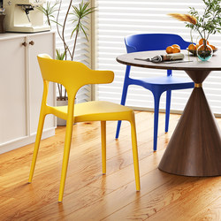 Thickened Plastic Chairs, Stackable, Comfortable for Long Sitting, with Backrest and Armrests, Sturdy and Durable Dining Chairs