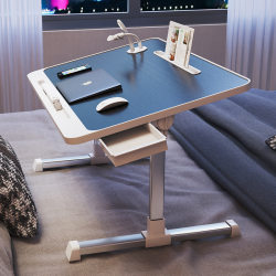 Bed desk dormitory with small table foldable mobile lift computer notebook student learning lazy bay window