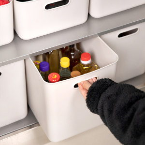
Storage box plastic without lid raised wardrobe storage box kitchen utensils debris classification home desktop finishing solid color