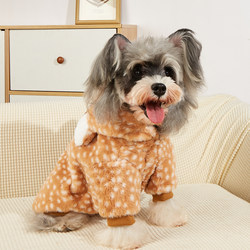 Pet Reindeer Transformation Costume Teddy Warm Fleece Clothing for Bichon, Pomeranian, Yorkshire Terrier, Poodle, Kittens, and Dogs