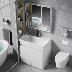 Bathroom Ocean Basin Bathroom Cabinet Set, Floor-Standing Washbasin, Ceramic Integrated Washbasin, Balcony Washstand Basin Cabinet