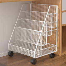 Children's Bookshelf, Multi-Layer, Movable, Iron Art Picture Book Rack for Kindergarten, Does Not Take up Space, Simple Book Storage Rack under the Table