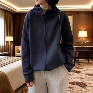 
Fjwldy sweatshirt cardigan zipper jacket versatile large size spring and autumn new casual sportswear hooded top