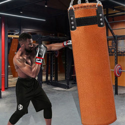 Boxing Punching Bag Hanging Type Professional Home-Use Fighting Sandbag Suede Leather for Children and Adults, Special for Taekwondo Fighting