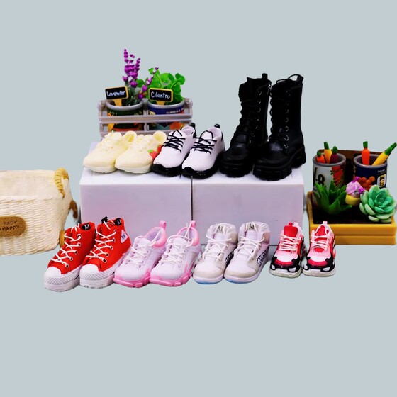 
o.b Little Rag Doll House Accessories Miniature Simulation Shoes Accessories Fashion Items Versatile Cute Ornaments