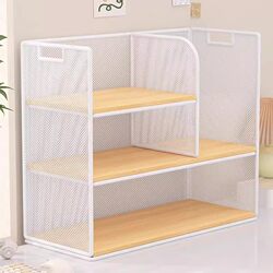 Desktop Storage Rack, Simple Bookshelf for Home Use, Small Storage for Office Documents, Desktop Storage Rack, Home Storage Rack, Bedroom Student Desk Shelf, Multi-Layer Simple Bookshelf