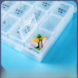 Ingenious Automatic Pill Organizer for the Elderly, Large-Capacity Electronic Smart Medicine Box with Timed Medication Reminders for One Week's Worth