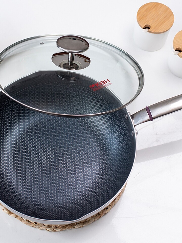 德国康巴赫不粘炒菜锅316不锈钢平底锅