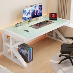 Tempered Glass Computer Desk Desktop Bedroom Home Desk Student Writing Desk Small Apartment Simple Gaming Desk