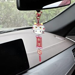 Cute Lion Kitty Car Hanging Ornament, Decorative Acrylic Hanging Decoration for Car Rearview Mirror