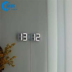 Led Digital Clock Wall Clock 2026 New Model Ins Korean Simple 3D Luminous Led Digital Clock Smart Clock