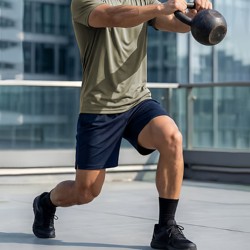 Authentic Physical Training Clothing for Men, Summer Breathable Quick-Drying Short-Sleeved Physical Training Clothing Set, Sports Tops, T-Shirts and Shorts