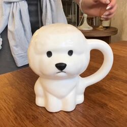 Puppy Mug for Girls, Cute Ceramic Draft Beer Mug for Early Eight People, Healing Coffee Cup, Cartoon Abstract Gadgets