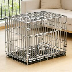 Dog Cage with Extra-Thick Bars for Small Dogs, Teddy, Medium-Sized Dogs, Indoor Large Dog Cage with Toilet, Encrypted Pet Cage, Rabbit Cage