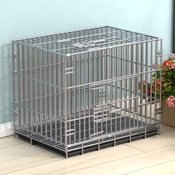 Extra-Thick Dog Cage with Reinforced Stainless Steel Wire and Skylight, Suitable for Teddy Dogs, Cats, Rabbits, and Small to Medium-Sized Pets, Foldable