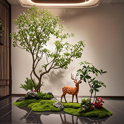High-Quality Artificial Greenery, Large Artificial Tree, Hanging Bell Plant, Staircase Landscape Plant, Indoor Decoration