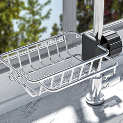 Faucet Shelf, Sink Drain Rack, Kitchen Sink Drain Basket, Drain Rack for Dishcloths, No Drilling Required