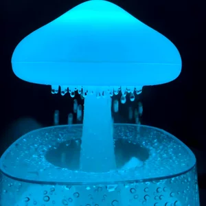 
Rain sound humidifier creative white noise sleep-aided bedside lamp for girls home desktop decompression ornaments bedroom night light