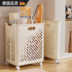 German Yoga Mat Storage Basket with Wheels, Household Sports Equipment Organizer, Badminton Storage, Fitness Equipment Rack