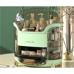 Light Luxury Cosmetics Storage Box, Glass Skincare, Lipstick, Jewelry, Facial Mask, Desktop Dust-Proof Abs Large-Capacity Storage Rack