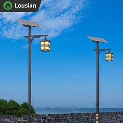 Customized solar garden light modern simple retro square square tube garden light 3 meters outdoor waterproof landscape light
