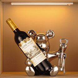 Violent Bear Wine Rack Ornament, Light Luxury, High-End Home Decor for Living Room, Sideboard, Glass Cabinet, Wine Cabinet Decoration with a Sense of Sophistication