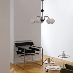 ATOKI iron chandelier silver gold vintage small bedroom middle-aged American milk white glass chandelier