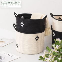 European-Style Simple Cotton Rope Storage Basket, Home Storage Basket, Clothing Storage Basket, Dirty Clothes Basket, Woven Toy Storage