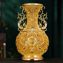 Intangible Cultural Heritage Filigree Vase Copper Ornaments Handicrafts Housewarming New Home Living Room Company Office Chinese Style Decoration Gift Giving