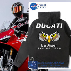 Nasa Ducati Ducati Sweatshirt for Men, Autum Motogp Factory Team Motorcycle Clothing, Fleece-Lined Jacket