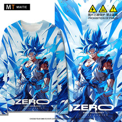 Dragon Ball Co-Branded Long-Sleeved Men's T-Shirt, Autumn Super Saiyan Goku and Vegeta Merchandise, Children's Clothing T-Shirt