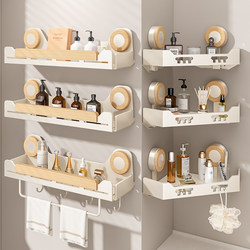 Bathroom Shelf with Suction Cups, No Drilling Required, for Toilet, Washroom, Sink, Wall-Mounted, Bathroom Shower Gel Storage